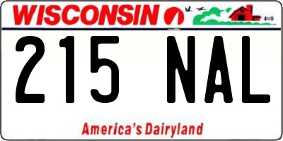 WI license plate 215NAL