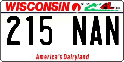 WI license plate 215NAN