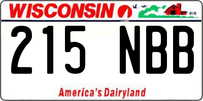 WI license plate 215NBB
