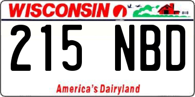 WI license plate 215NBD