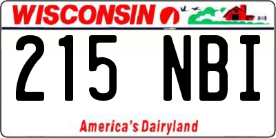 WI license plate 215NBI
