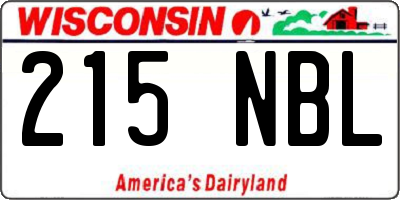 WI license plate 215NBL