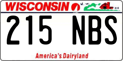 WI license plate 215NBS