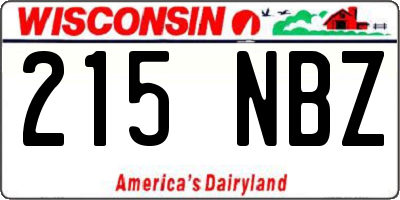 WI license plate 215NBZ
