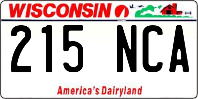WI license plate 215NCA