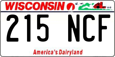 WI license plate 215NCF