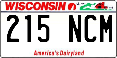 WI license plate 215NCM