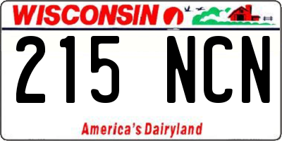 WI license plate 215NCN