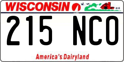 WI license plate 215NCO