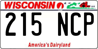 WI license plate 215NCP