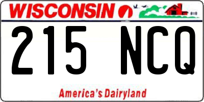 WI license plate 215NCQ