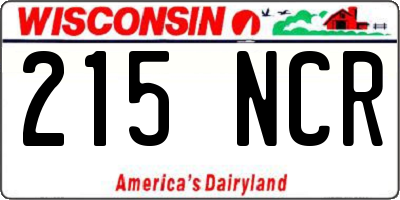 WI license plate 215NCR