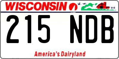 WI license plate 215NDB