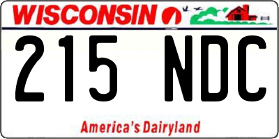 WI license plate 215NDC