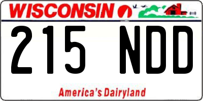 WI license plate 215NDD