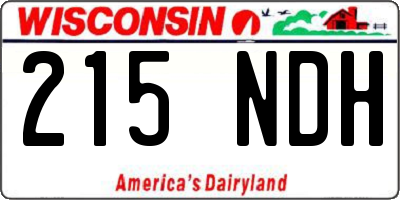 WI license plate 215NDH