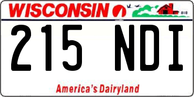 WI license plate 215NDI