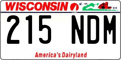 WI license plate 215NDM