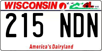 WI license plate 215NDN