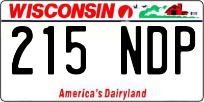 WI license plate 215NDP