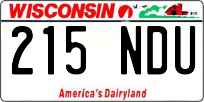 WI license plate 215NDU