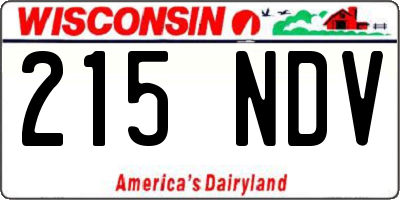WI license plate 215NDV