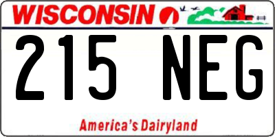 WI license plate 215NEG