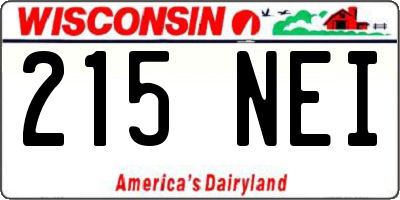 WI license plate 215NEI