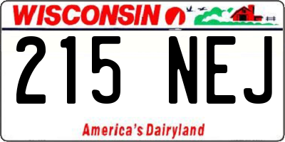 WI license plate 215NEJ