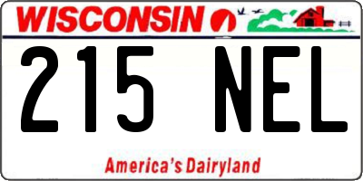 WI license plate 215NEL