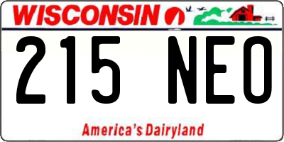 WI license plate 215NEO