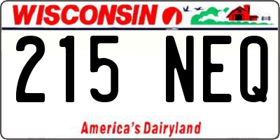 WI license plate 215NEQ