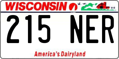 WI license plate 215NER