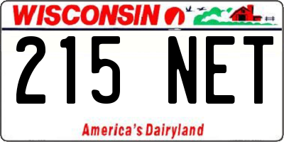 WI license plate 215NET