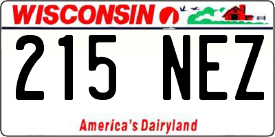 WI license plate 215NEZ
