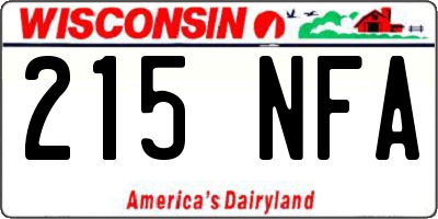 WI license plate 215NFA