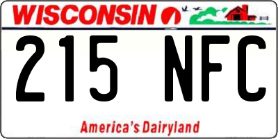 WI license plate 215NFC