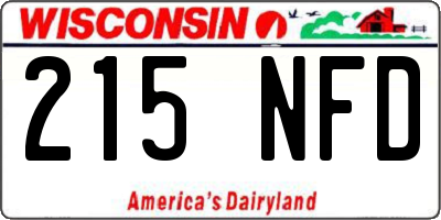 WI license plate 215NFD