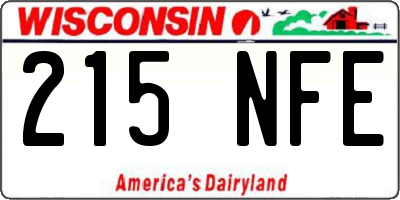 WI license plate 215NFE