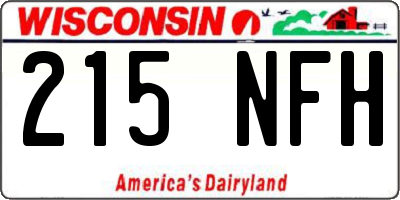 WI license plate 215NFH