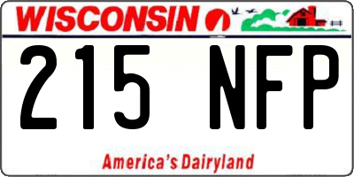 WI license plate 215NFP