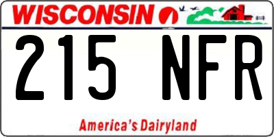 WI license plate 215NFR