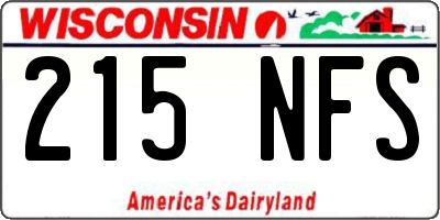 WI license plate 215NFS