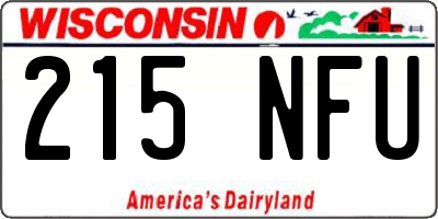 WI license plate 215NFU