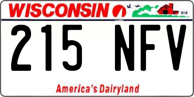 WI license plate 215NFV