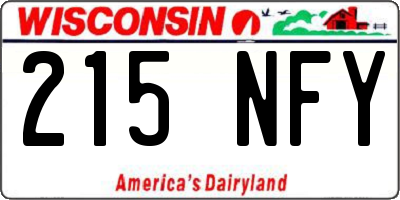 WI license plate 215NFY