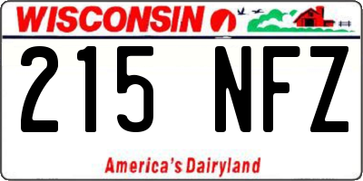 WI license plate 215NFZ