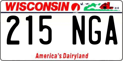 WI license plate 215NGA
