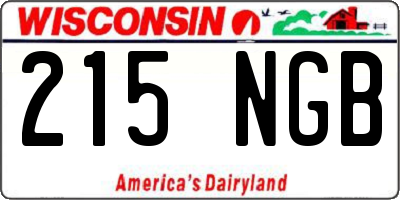 WI license plate 215NGB