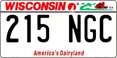 WI license plate 215NGC